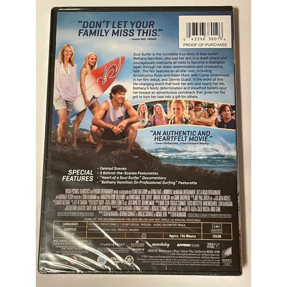 Soul Surfer (DVD, 2011) - Picture 2 of 2